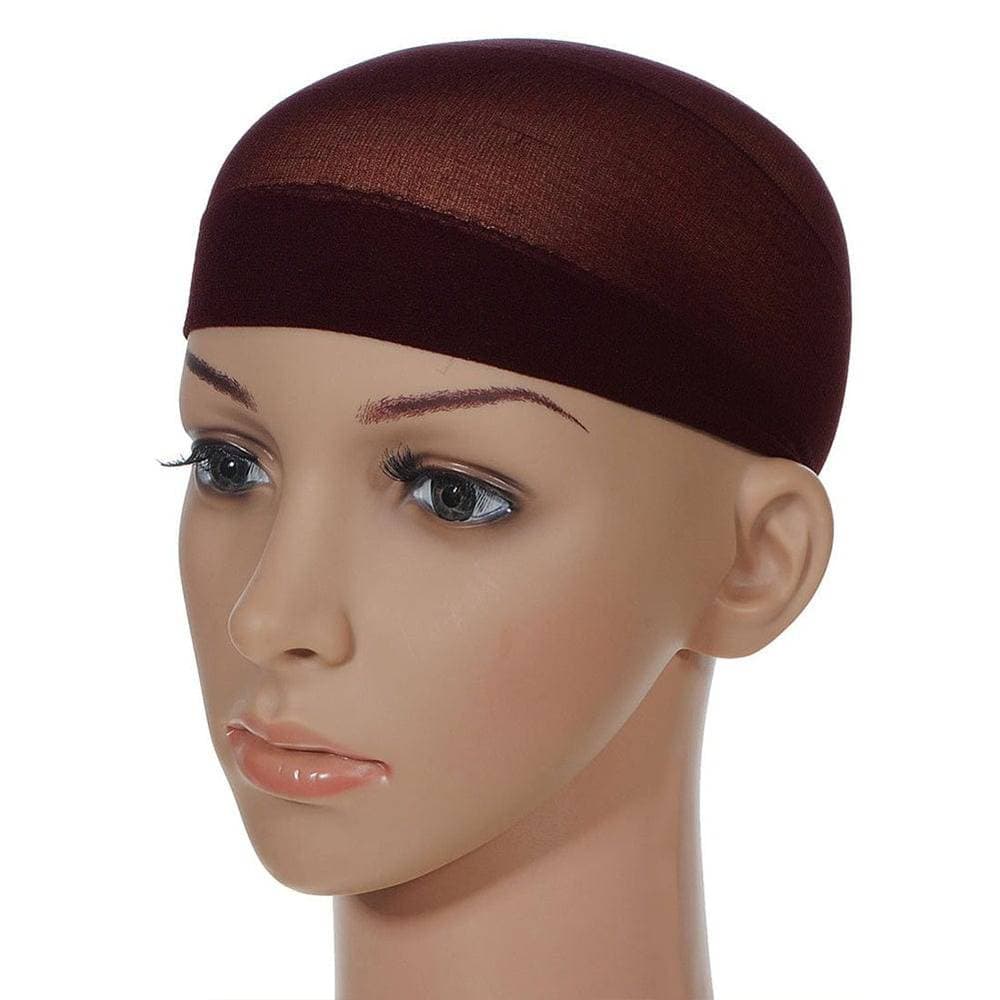 كاب باروكة مطاطي لون بني غامق