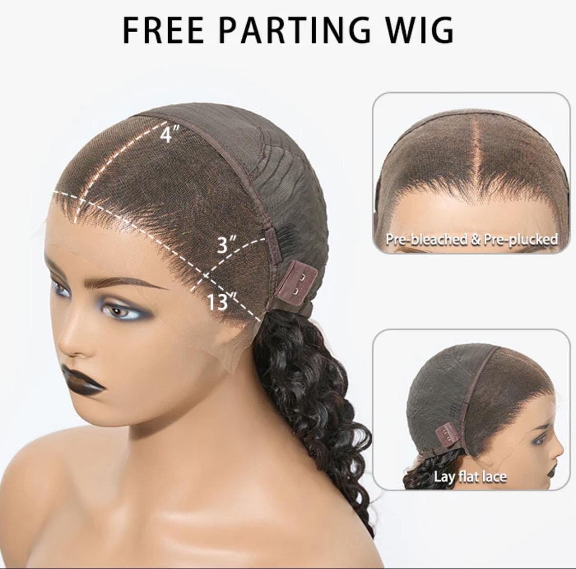 باروكة شعر طبيعي ستريت اسود بجذور امامية دانتيل HD 13×4 بطول 28 انش 4