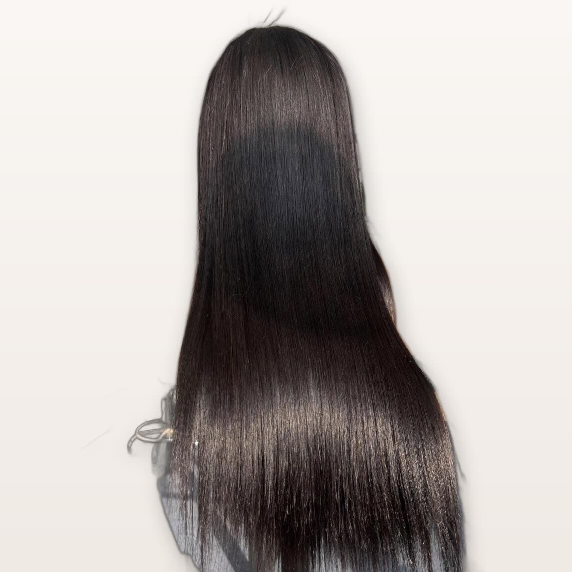 باروكة شعر طبيعي طويل شعر ستريت اسود باروكة جذور امامية HD بكثافة 200% بطول 24 انش