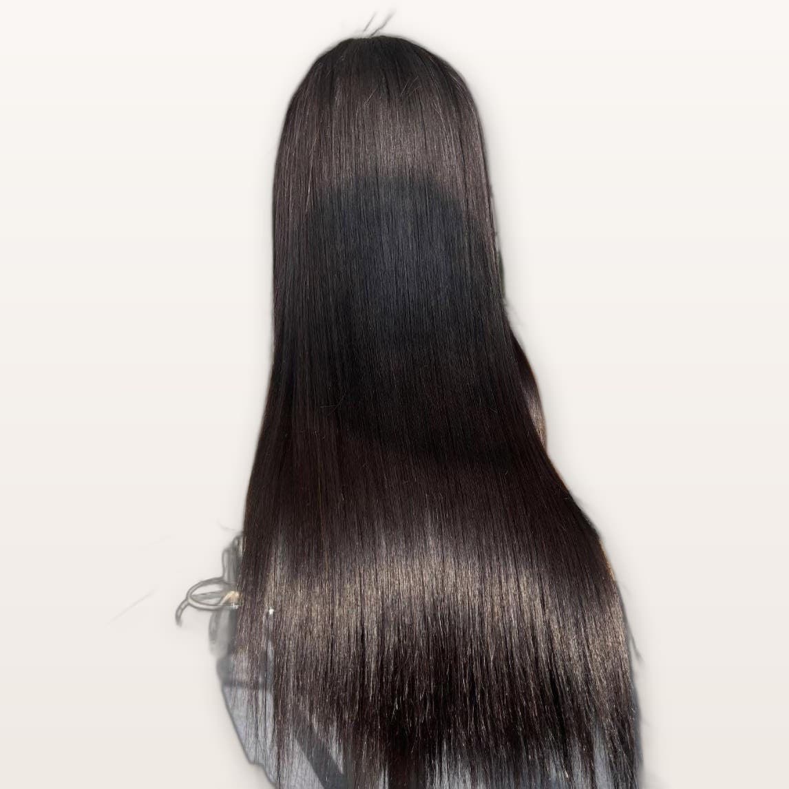 باروكة شعر طبيعي طويلة جدا شعر ستريت اسود باروكة جذور امامية HD بكثافة 200% بطول 28 انش